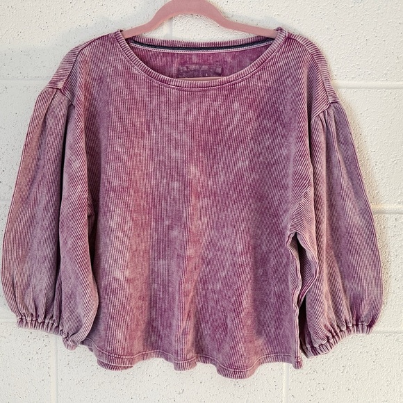 Pilcro by Anthropologie Mauve Waffle Knit Top | Size Small | Made in India - Picture 8 of 8